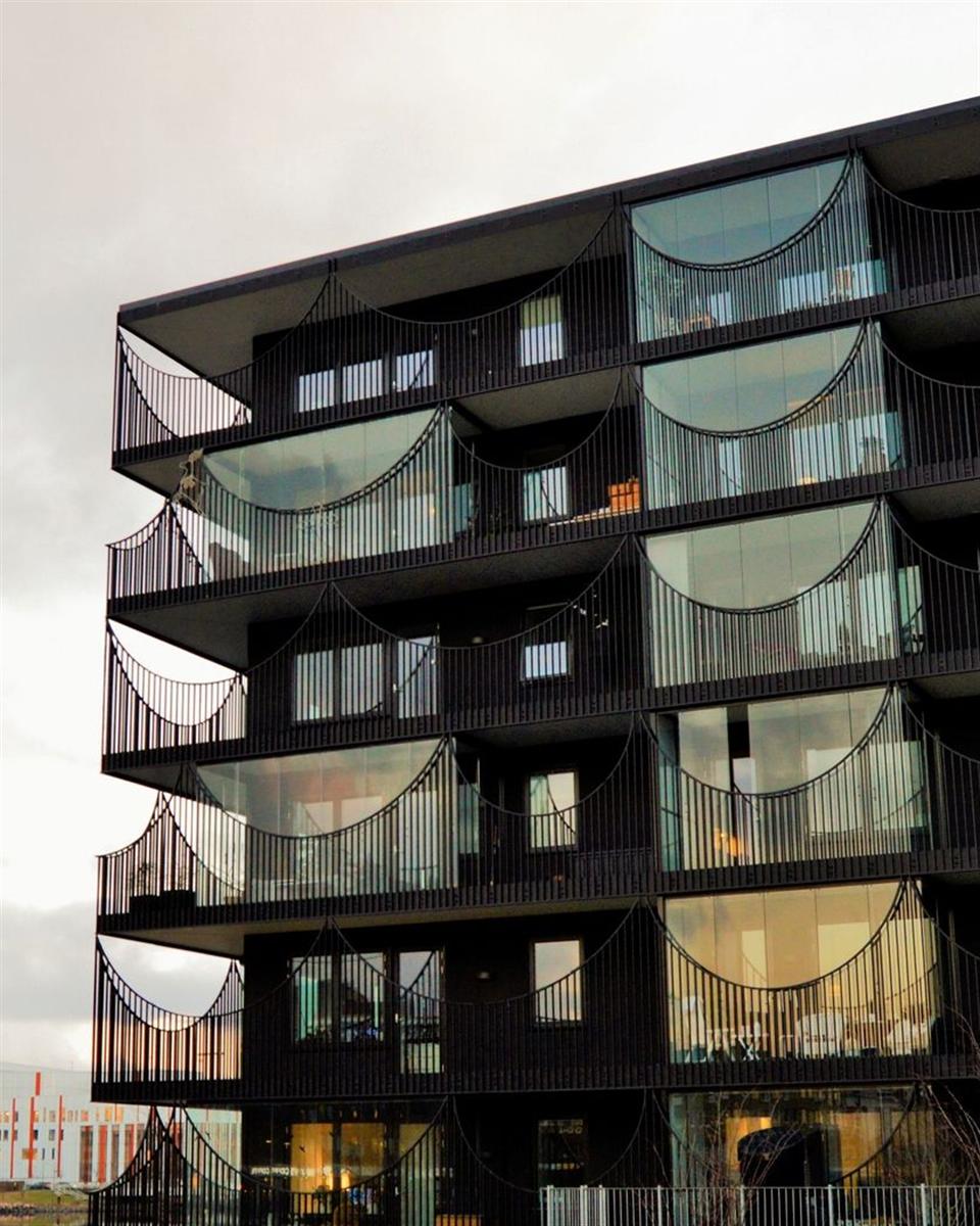 Contemporary waterfront architecture in Norrtälje.